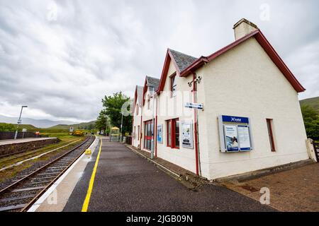 The railway station at Achnasheen, a small village in Ross-shire in the Highland council area of Scotland Stock Photo