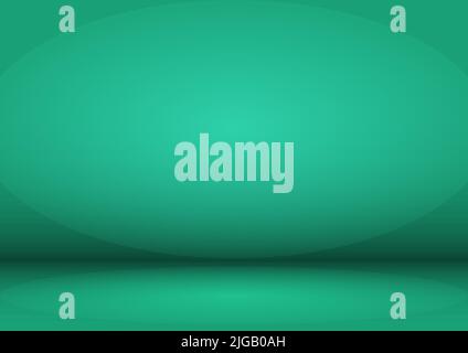 Blank green Studio background with vignette. The blue background is illuminated by a light source. Stock Vector