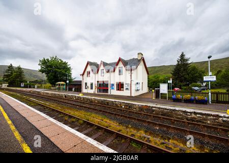 The railway station at Achnasheen, a small village in Ross-shire in the Highland council area of Scotland Stock Photo