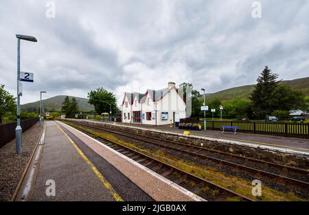 The railway station at Achnasheen, a small village in Ross-shire in the Highland council area of Scotland Stock Photo