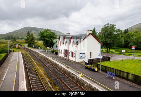 The railway station at Achnasheen, a small village in Ross-shire in the Highland council area of Scotland Stock Photo