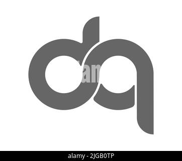 Circular combination of lowercase letters D and Q. Design for a monogram, logo, emblem or sticker. Flat style Stock Vector