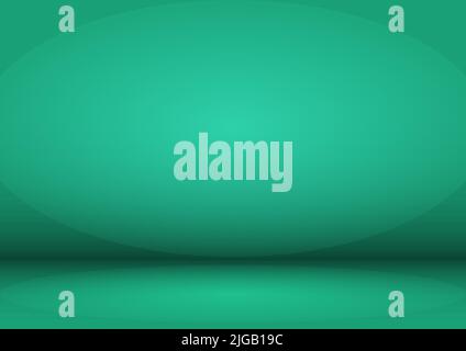 Blank green Studio background with vignette. The blue background is illuminated by a light source. Stock Vector
