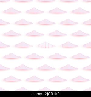 seamless pattern of airy paper clouds. Template for postcards, posters, banners and creative ideas Stock Vector