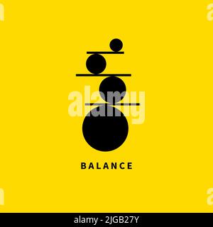 Balance abstract geometric minimal logo. Life coaching simple flat icon. Equilibrium modern concept. Balance between business and life vector metaphor Stock Vector