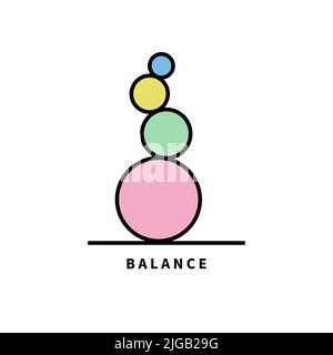 Balance abstract geometric minimal logo. Life coaching simple flat icon. Equilibrium modern concept. Balance between business and life vector metaphor Stock Vector