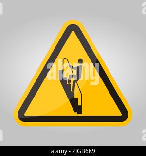 Caution Walk Down Stairs Backwards Sign Stock Vector