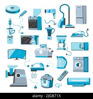 Home appliances for kitchen and bathroom vector Stock Vector