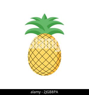 Fresh pineapple fruit vector color icon. EPS 10. Tropical fruits illustration. Vegetarian menu. Vegan, healthy food. Can be used for topics like fresh Stock Photo