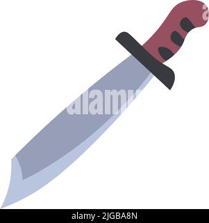 Old sword or long sharp knife, weapon for fight Stock Vector