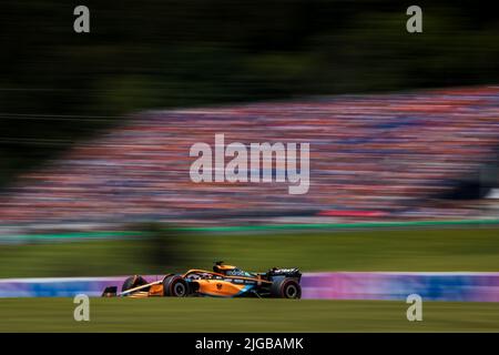 Spielberg, Austria. 09th July, 2022. Daniel Ricciardo (AUS) McLaren MCL36. 09.07.2022. Formula 1 World Championship, Rd 11, Austrian Grand Prix, Spielberg, Austria, Sprint Day. Photo credit should read: XPB/Alamy Live News. Stock Photo