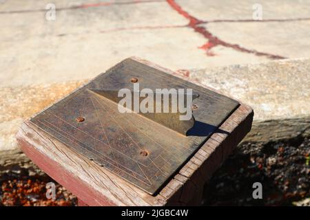 Ancient sundial used by the Spanish colonizers in Cuba Stock Photo