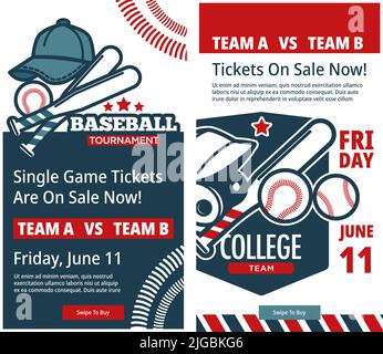 Baseball tournament, buy tickets on discounts Stock Vector