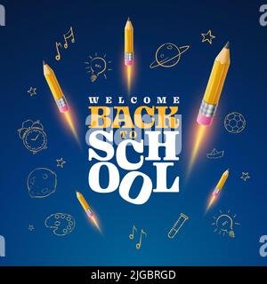 Welcome Back to School typographic vector design Stock Vector