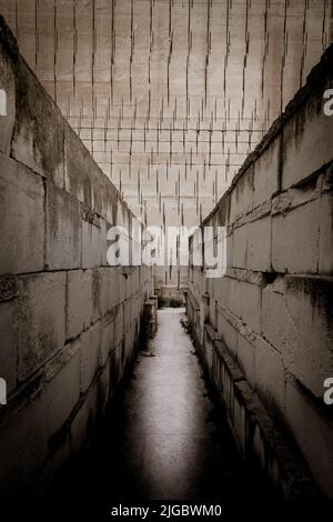 Labyrinth perspective for concept of claustrophobia and claustrophobic people Stock Photo