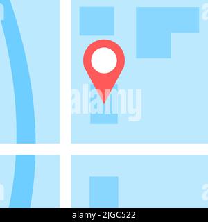 Specified piece of land for sale on the map. Land plot in ownership, sale, rent, purchase. Stock Vector