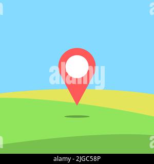 Point location on map. Land for sale vector illustration. Stock Vector