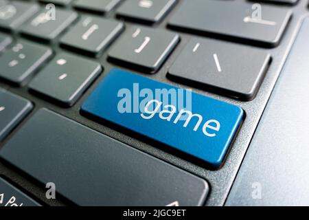 online games concepts. message on enter key of computer keyboard. Stock Photo