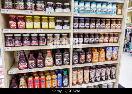 Miami Beach Florida,Publix grocery store supermarket groceries food inside interior,display sale shelf shelves chocolate syrup Hershey's Smucker's