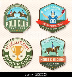 Premium Vector  Set of american football or rugby club embroidery patch  vector