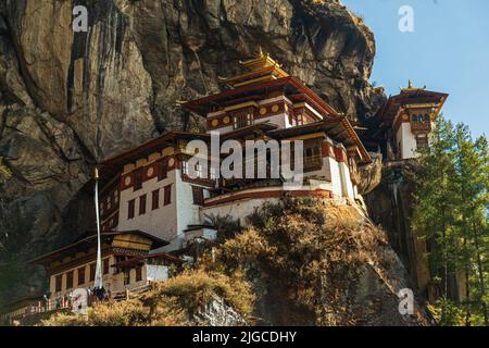 Tigers Nest Monastery or Paro Taktsang near Paro, Bhutan Stock Photo