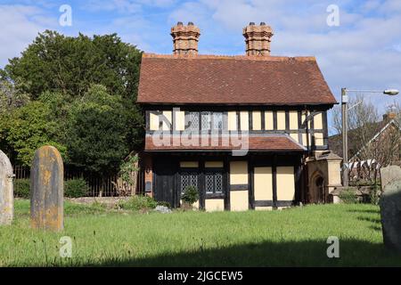 The priest's house next to the church in Dunster in Somerset, England Stock Photo