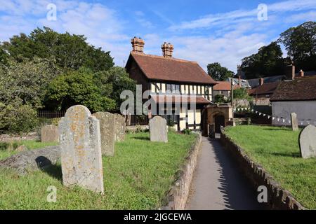 The priest's house next to the church in Dunster in Somerset, England Stock Photo