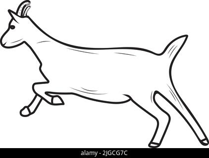 Free Vector | Hand drawn goat outline illustration