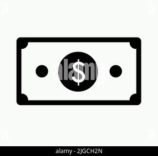 Dollar Bill Flat Icon Illustration Money Business Currency Finance Stock Vector