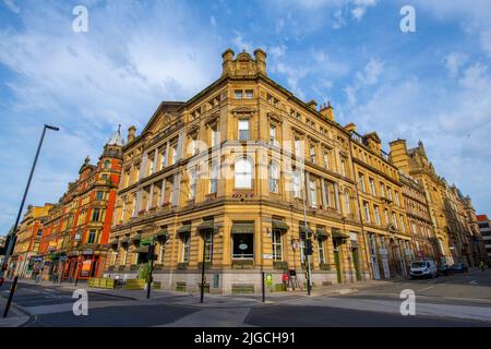 Sir Thomas Hotel at historic Bank of Liverpool building at 24 Sir Thomas Street at Victoria Street in city center of Liverpool, Merseyside, UK. Stock Photo