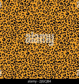 Abstract modern leopard seamless pattern. Animals trendy background. Orange and black decorative vector stock illustration for print, card, postcard Stock Vector