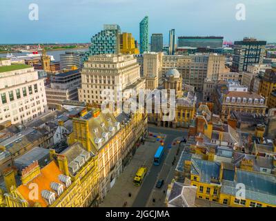Liverpool Town Hall is a Georgian style building built in 1802 on High Street in city center of Liverpool, Merseyside, UK. Liverpool Maritime Mercanti Stock Photo