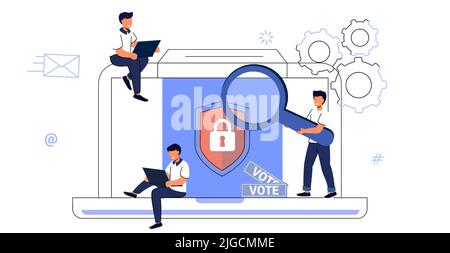 E-voting concept Survey vote online Election and voting Citizens choice duty referendum Democratic as government form speech freedom Politic ballot va Stock Vector