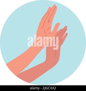 Hand gesture to stop violence. Circle .vector flat Stock Vector