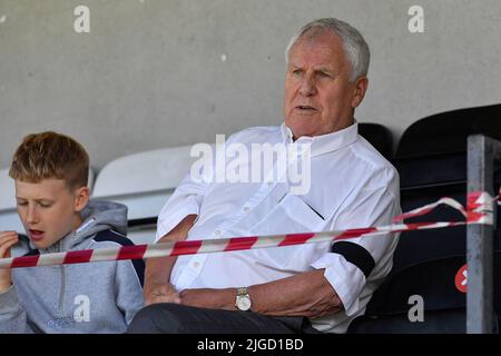 Bamber Bridge, UK. 09th July, 2022. Joe Royle during the pre season friendly between Bamber Bridge and Oldham Athletic on Saturday 9th July 2022. COPYRIGHT Eddie Garvey | MI News) Credit: MI News & Sport /Alamy Live News Stock Photo