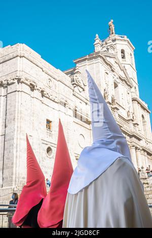 The brotherhood in the procession during Holy Week in the city of Valladolid, Spain Stock Photo