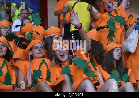 Sheffield, UK. 9th July, 2022. Supporters (Netherlands Women) during the Uefa Women s Euro England 2022 match between Netherlands 0-0 Sweden at Bramall Lane Stadium on July 9, 2022 in Sheffield, England. Credit: Maurizio Borsari/AFLO/Alamy Live News Stock Photo