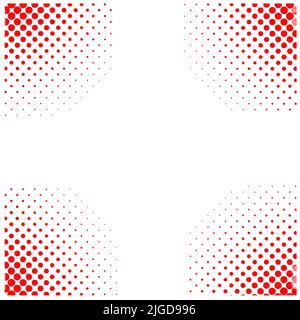 red halftone at corner with copy space in the middle illustration vector background Stock Vector