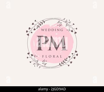 PM Initials letter Wedding monogram logos template, hand drawn modern  minimalistic and floral templates for Invitation cards, Save the Date,  elegant identity. 17056629 Vector Art at Vecteezy