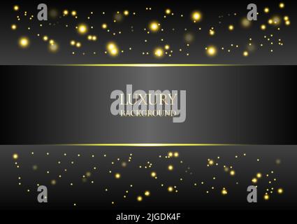 graphics design luxury gray background with shiny ornament gold vector background Stock Vector