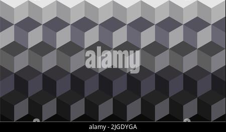 Illustration geometric background. Abstraction gray cube. Pattern Stock Vector