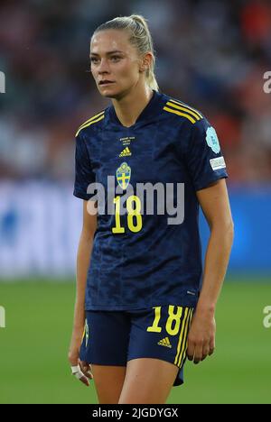 Sheffield, UK. 9th July, 2022. Fridolina Rolfo of Sweden during the UEFA Women's European Championship 2022 match at Bramall Lane, Sheffield. Picture credit should read: Simon Bellis/Sportimage Credit: Sportimage/Alamy Live News Stock Photo