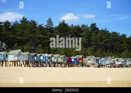 Beach Huts at Wells-Next-The-Sea Stock Photo