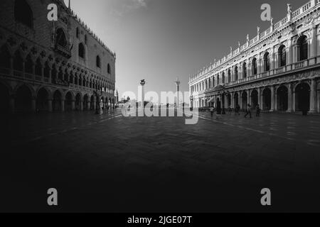 Early in the morning on St. Mark's Square in Venice Stock Photo