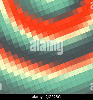 diamond square shaped abstract mosaic tiles pattern with Diagonal symmetrical repeating beige squares or mesh of squares in Multicolored background Stock Photo