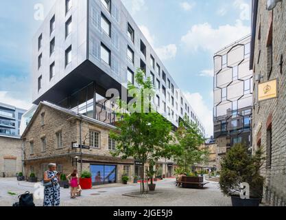 Tallinn, Estonia. July 2022.  view of the modern and old buildings in the Rotermann City quarter in the city center Stock Photo