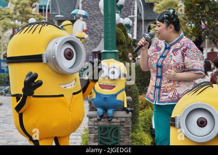 Osaka, Japan. 10th July, 2022. Japanese voice cast and comedian Naomi Watanabe attends an event for the film 'Minions: The Rise of Gru' at Universal Studios Japan in Osaka, Japan on Sunday, July 10, 2022. Photo by Keizo Mori/UPI Credit: UPI/Alamy Live News Stock Photo