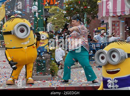 Osaka, Japan. 10th July, 2022. Japanese voice cast and comedian Naomi Watanabe attends an event for the film 'Minions: The Rise of Gru' at Universal Studios Japan in Osaka, Japan on Sunday, July 10, 2022. Photo by Keizo Mori/UPI Credit: UPI/Alamy Live News Stock Photo