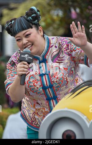 Osaka, Japan. 10th July, 2022. Japanese voice cast and comedian Naomi Watanabe attends an event for the film 'Minions: The Rise of Gru' at Universal Studios Japan in Osaka, Japan on Sunday, July 10, 2022. Photo by Keizo Mori/UPI Credit: UPI/Alamy Live News Stock Photo