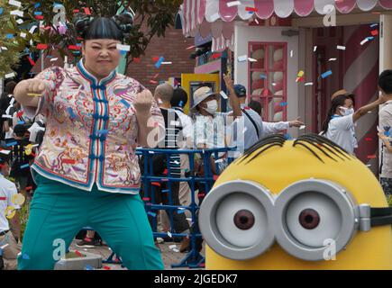 Osaka, Japan. 10th July, 2022. Japanese voice cast and comedian Naomi Watanabe attends an event for the film 'Minions: The Rise of Gru' at Universal Studios Japan in Osaka, Japan on Sunday, July 10, 2022. Photo by Keizo Mori/UPI Credit: UPI/Alamy Live News Stock Photo